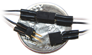 TCS 2-Pin Mini Connector 32 AWG B/W - Click Image to Close